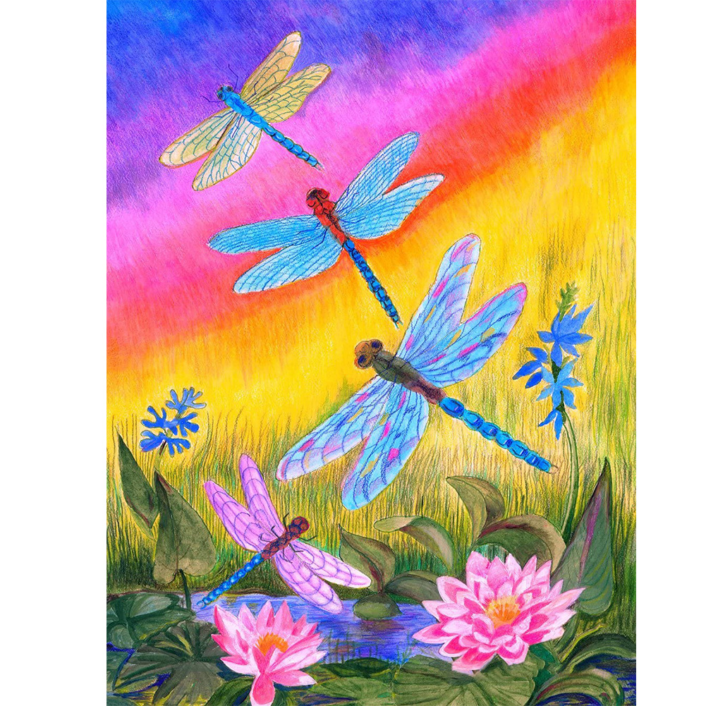 

Colorful Dragonfly - Round Drill Diamond Painting - 30*40CM, 501 Original