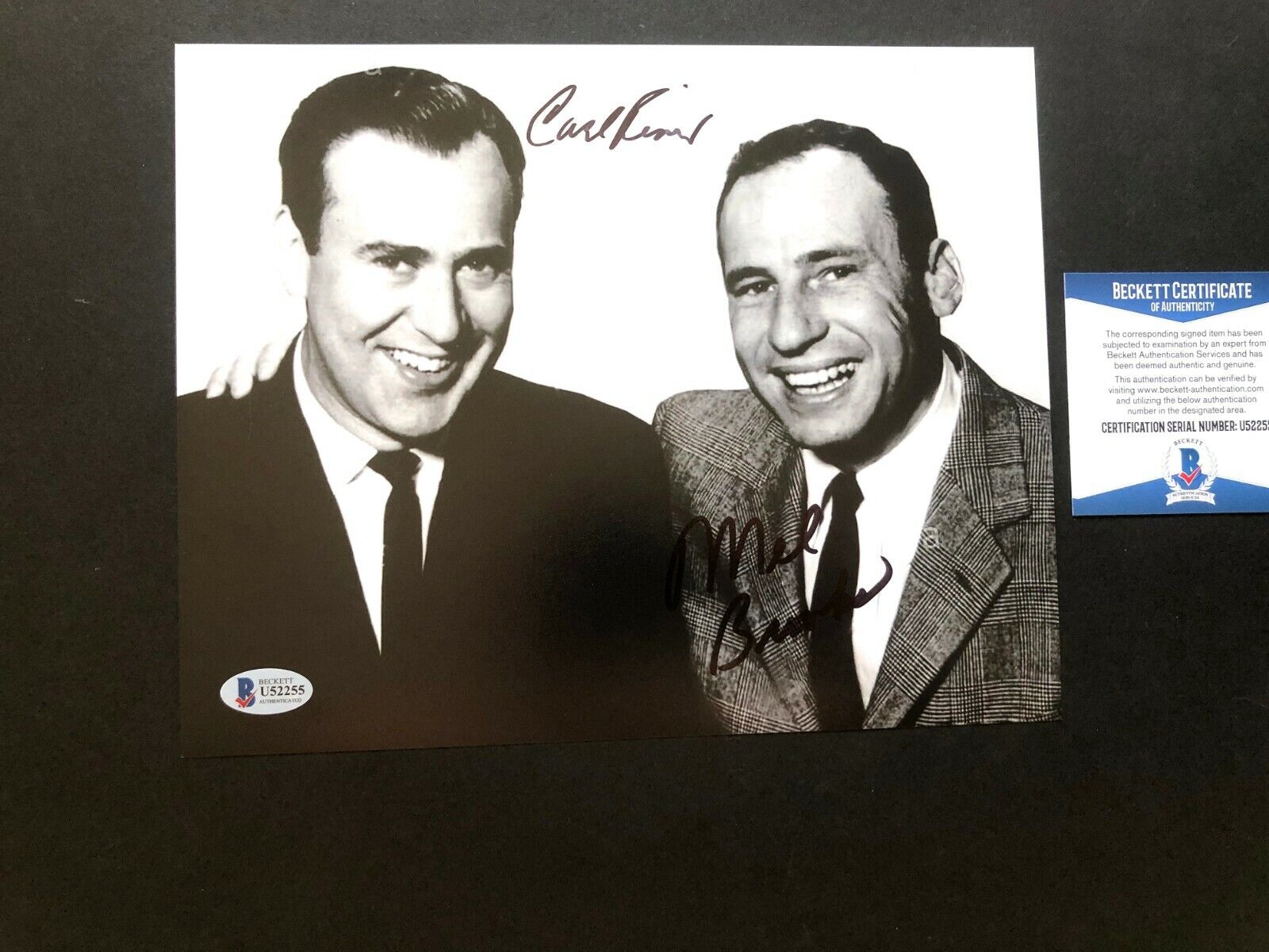 Carl Reiner & Mel Brooks Rare! signed auto classic 8x10 Photo Poster painting Beckett BAS coa