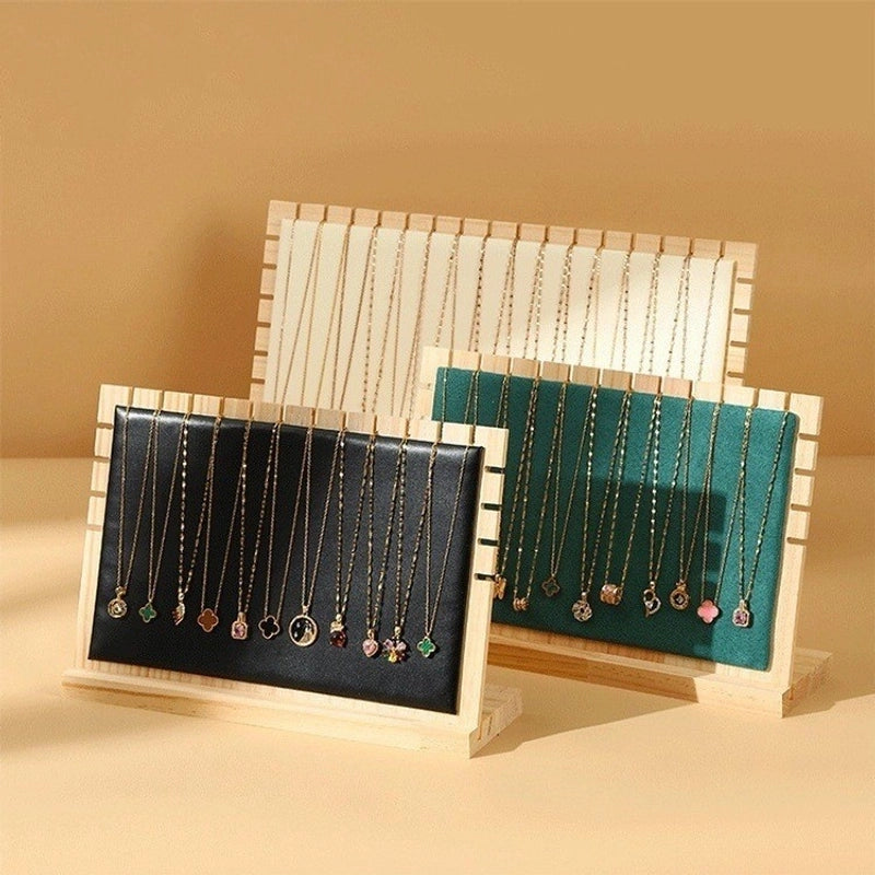 1 Piece Solid Wood Flannel Minimalist L Shape Jewelry Display