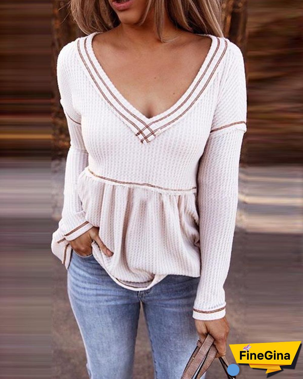 Women V-Neck Sexy Long Sleeve Tops