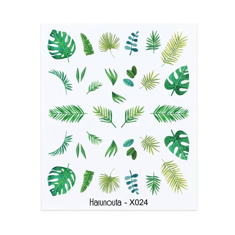 1PC Avocado/Watermelon/Orange Nail Stickers Summer Fruit Leaves Transfer Decals Sliders For Nails DIY Decoration Manicures-Nail Inspo