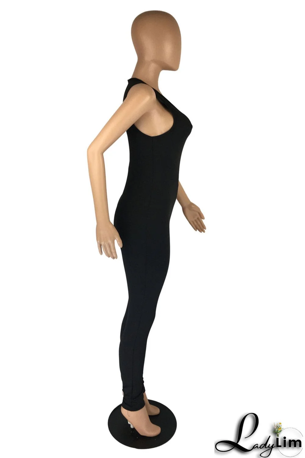 Red Fashion Casual Solid Basic O Neck Skinny Jumpsuits