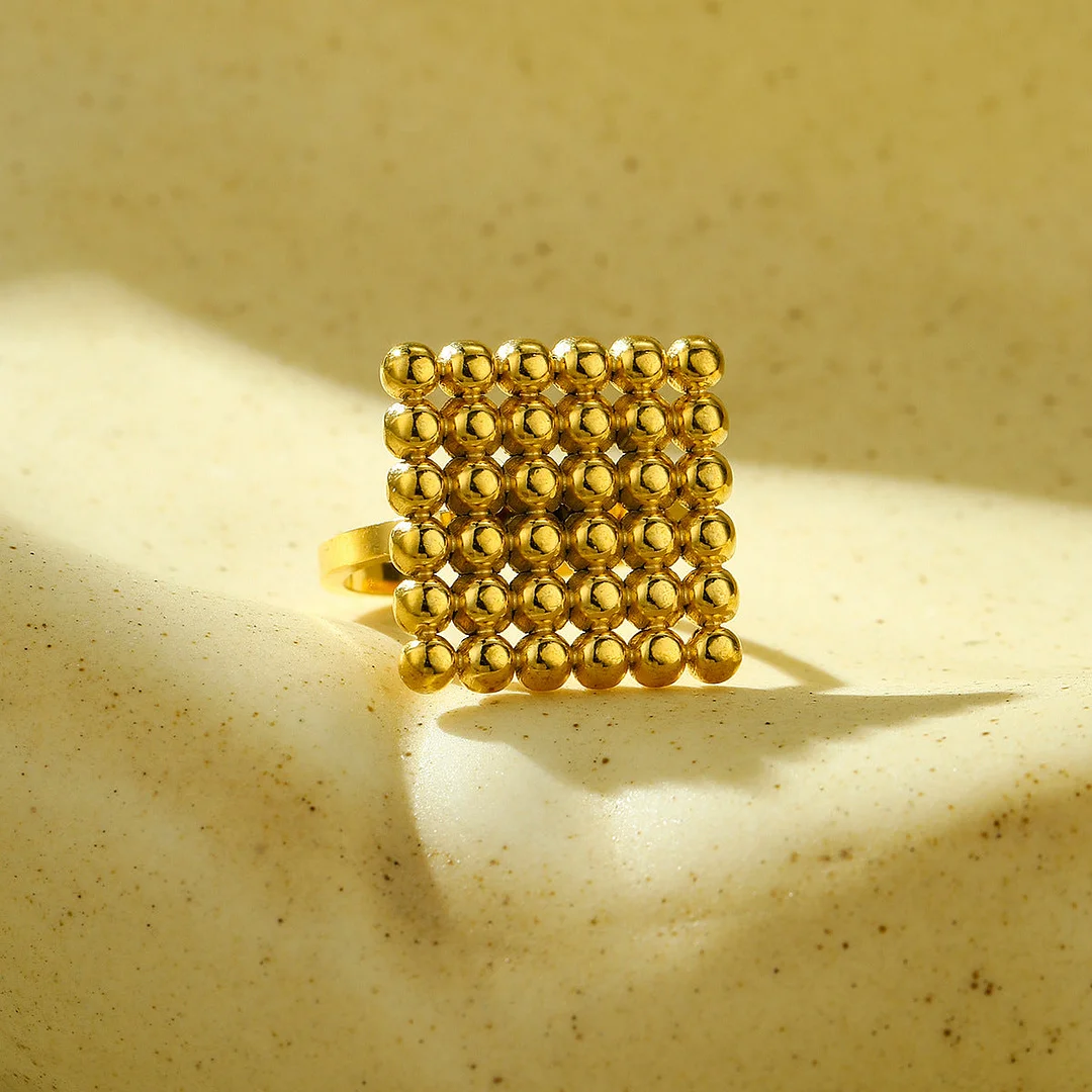 Stylish Geometric Design Titanium Steel Open Ring