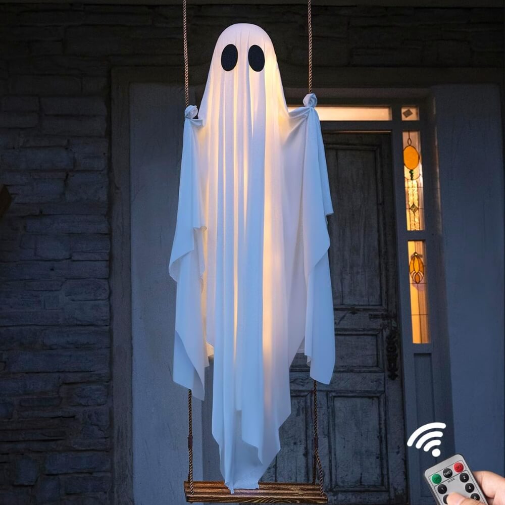 5ft Halloween Hanging Swing Ghost