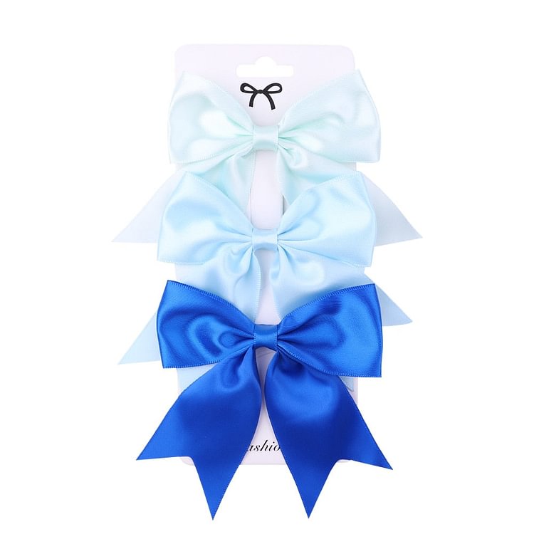 3Pcs/set 4.52inches Solid Color Bows Hair Clips For Cute Gilrs Handmade Hairpins Barrettes Headwear Kids Hair Accessories Gifts
