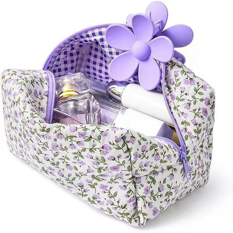 Japanese And Korean Style Small Fresh Cosmetic Bag Large Capacity Floral Cosmetic Bag Small Floral Portable Cosmetic Bag Wash Bag
