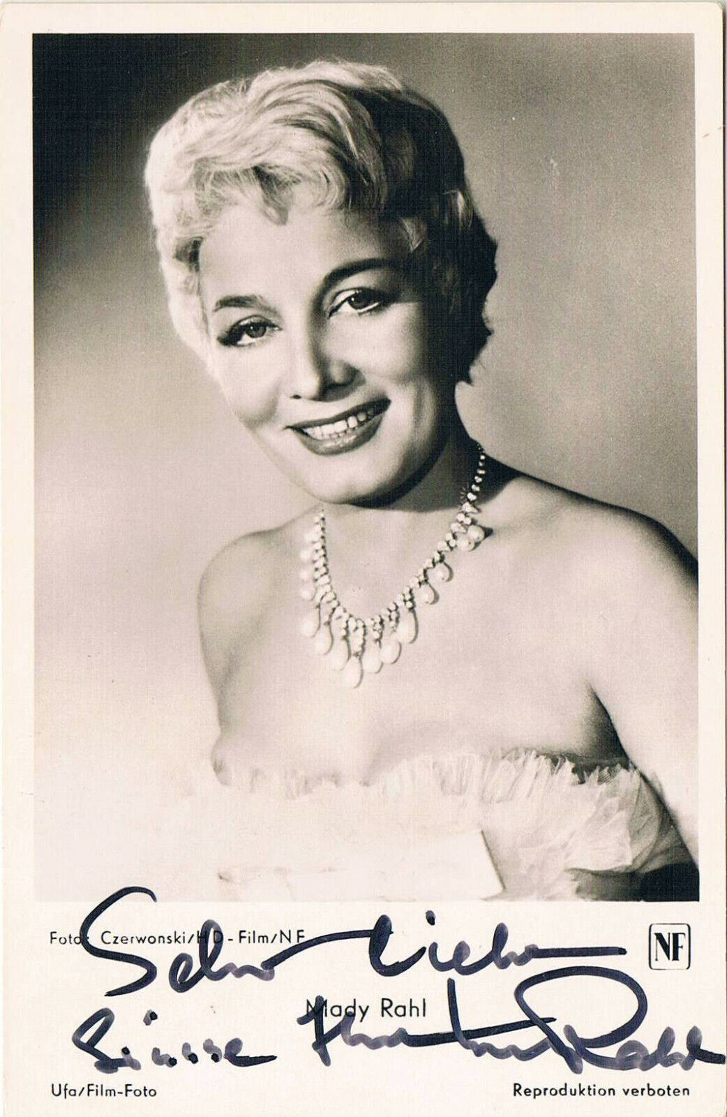 Mady Rahl 1915-2009 autograph signed postcard Photo Poster painting 3.5x5.5