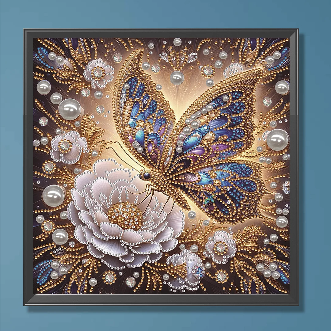 Royal Blue Butterfly Special Shaped 5D DIY Partial Drill Home Diamond Art Kit