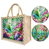 Diamond Painting Flower Garden Linen Tote Bag Replaceable Canvas for Women