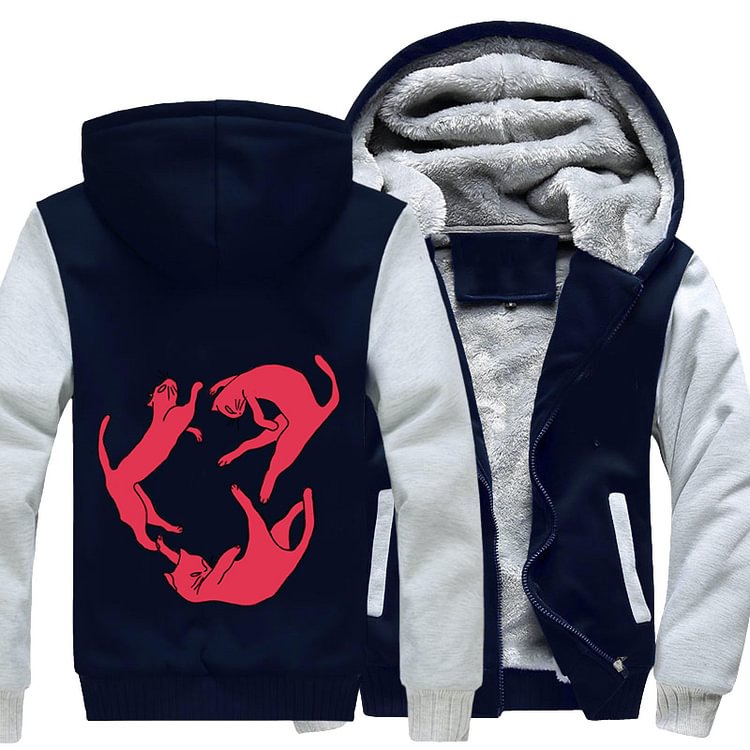 Dancing Red Kitten, Cat Fleece Jacket