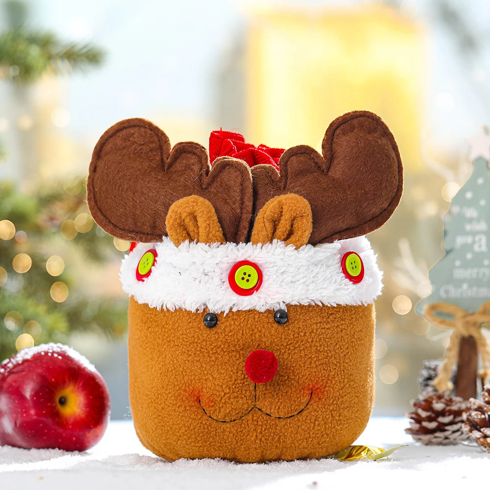New Christmas creative linen apple bag gift bag ornaments