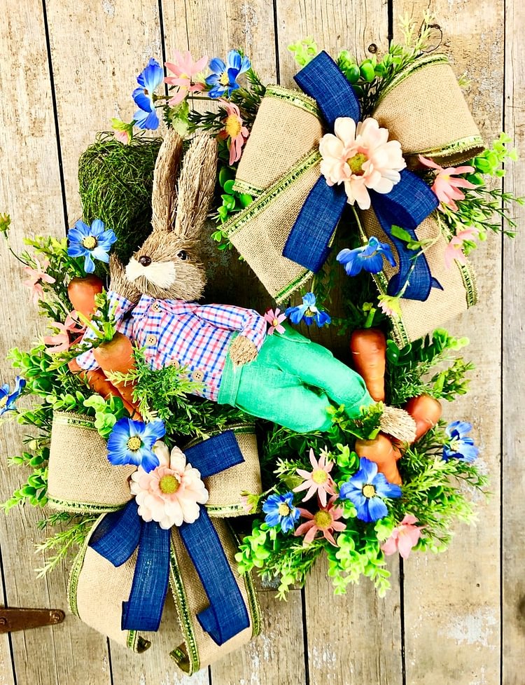 2022 New Easter Decoration - Easter Wreath With Rabbit