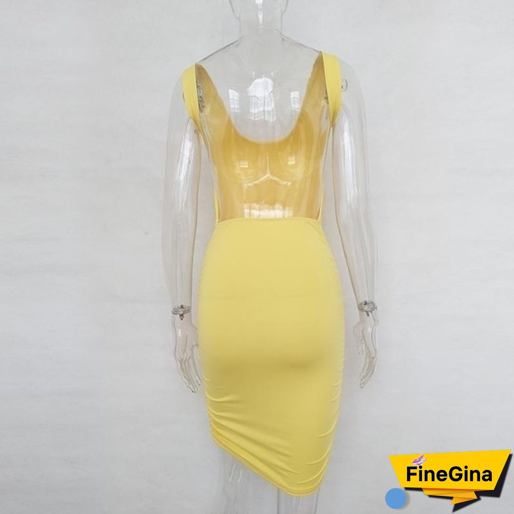 Sexy Backless Summer Dress Slim Short Pencil Bandage Club Party Dresses Casual Beach Mini Bodycon Dress