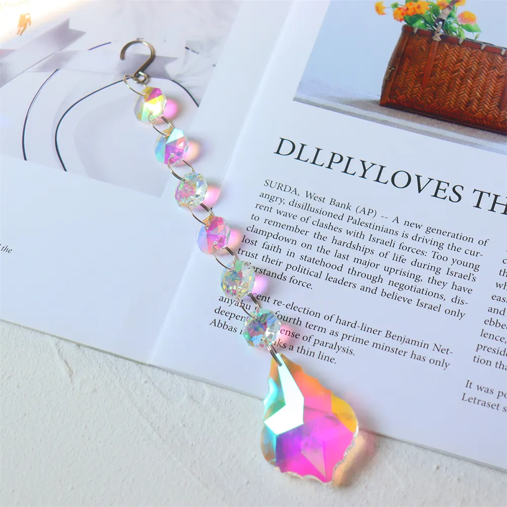 Crystal Wind Chimes Ornament AB Color Beads Hanging Pendant Kids Room Decor