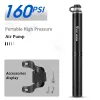 WEST BIKING Bicycle Mini Pump Aluminum Alloy 160PSI Portable High Pressure Inflator Mountain Road Bike Cycling Equipment