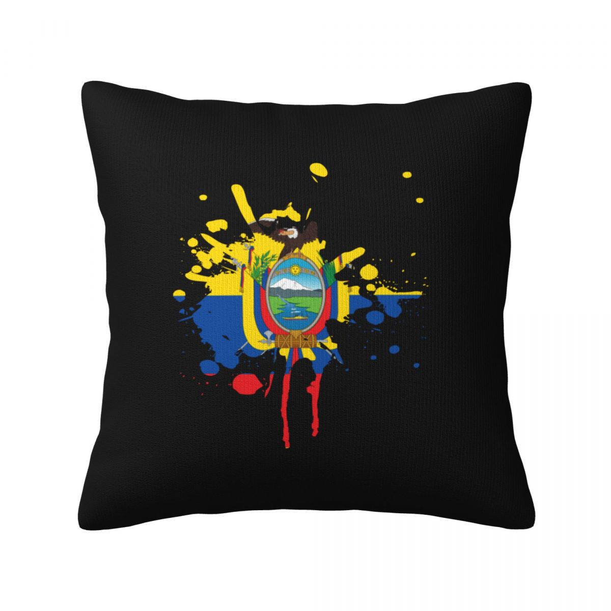 Ecuador Ink Spatter Decorative Throw Pillow