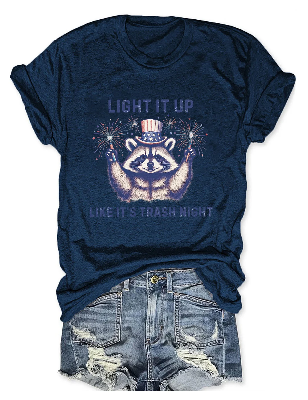 Funny Raccoon 4th of July T-shirt