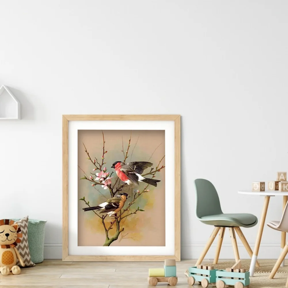 11CT Full Stamped Cross Stitch - Birds on Branches(Canvas|40*50CM)