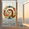 Diamond Painting Kit Hedgehog Mushroom Floral Wreath 9.45x9.45in
