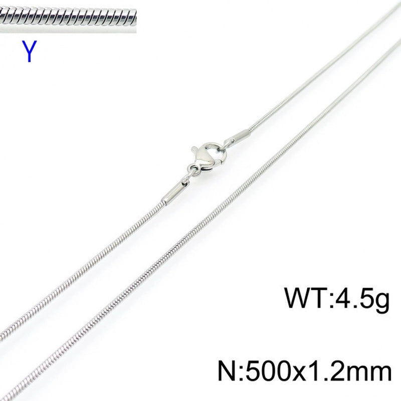 Jewelry Classic Style Solid Color Titanium Steel 18K Gold Plated Chain Necklace