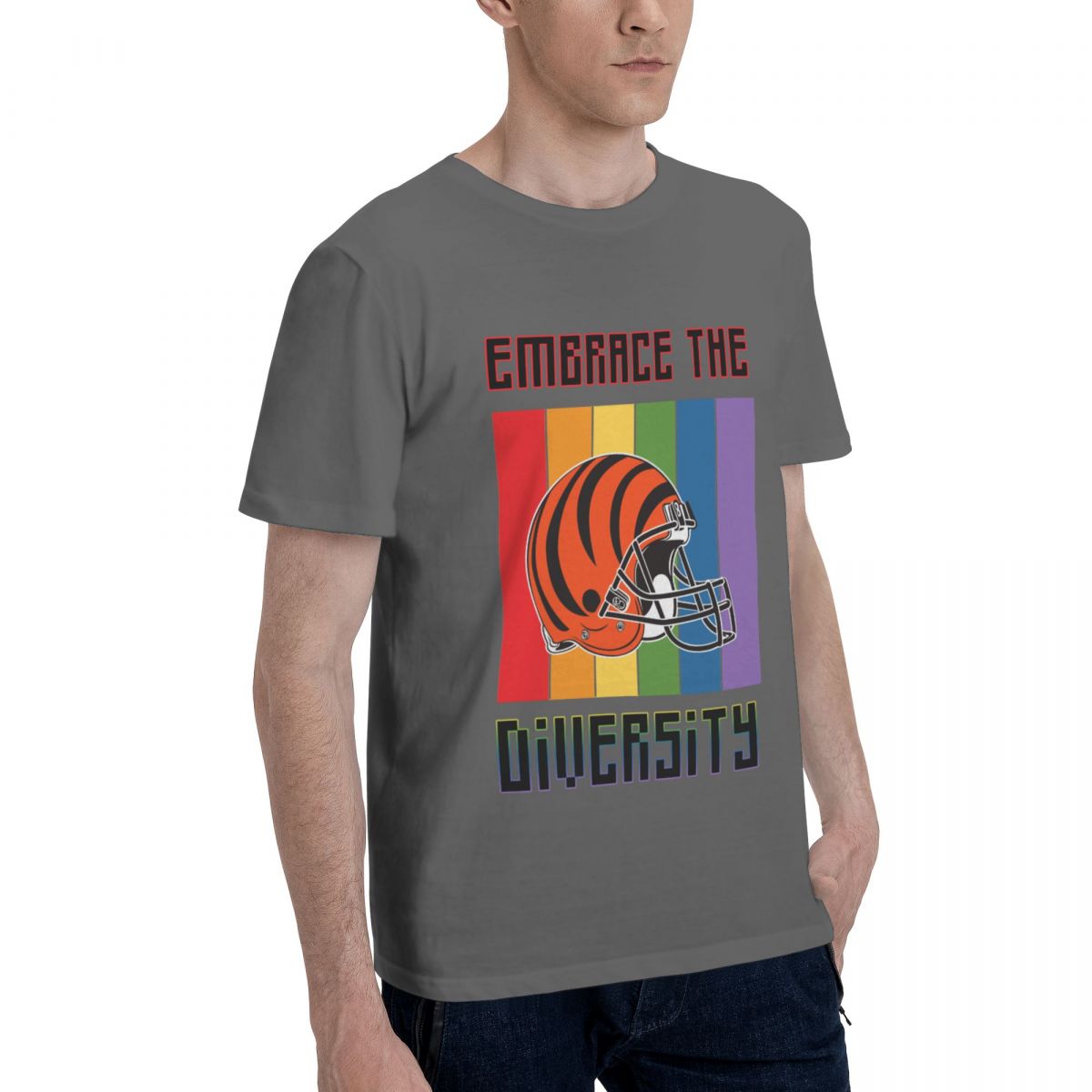 Cincinnati Bengals Embrace The Diversity Printed Men's Cotton T-Shirt