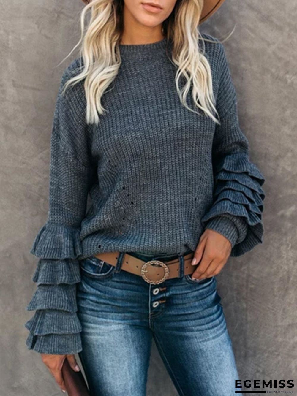 Casual Long Sleeve plus size Sweater | EGEMISS