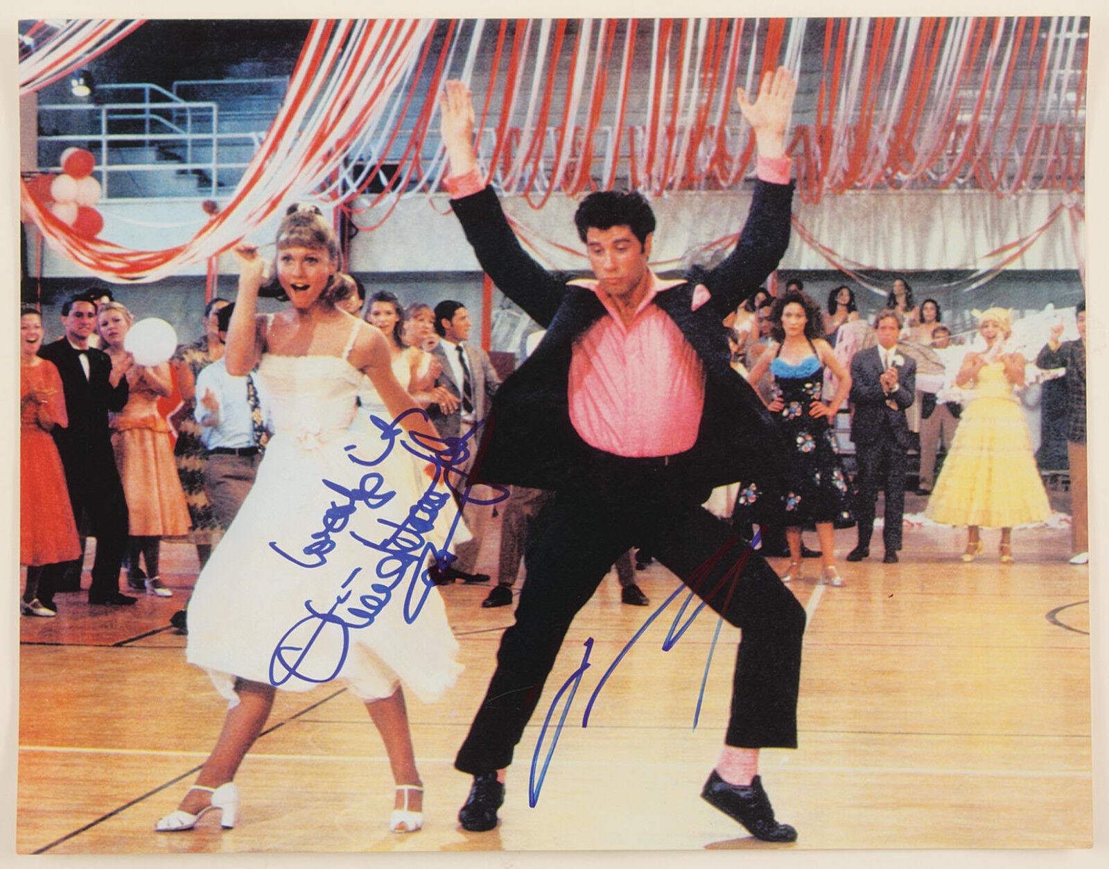 JOHN TRAVOLTA & OLIVIA NEWTON JOHN Signed 'Grease' Photo Poster paintinggraph - Actors preprint