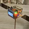 Handmade Cyberpunk Satellite Desk Clock with Wi-Fi Display
