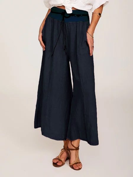 Pockets Cotton-Blend Pants