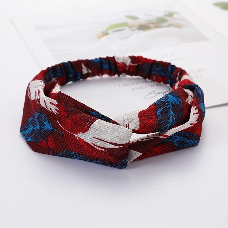 Women’s Lady Polka Dots Flower Cloth Hair Band