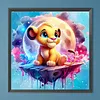 Cartoon Lions Under the Moonlight Full DIY 5D Round Drill Diamond Paintings Picture Arts Craft for Adults/Beginners Gift Idea Home Wall Decor Diamond Crystal Rhinestones Painting Kits 11.7x11.7In