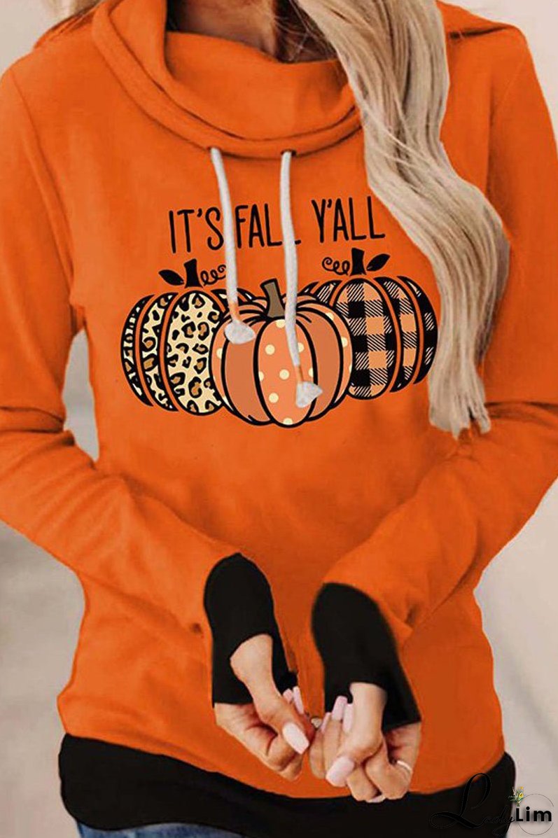 Women's Pumpkin Turtleneck Hoodie