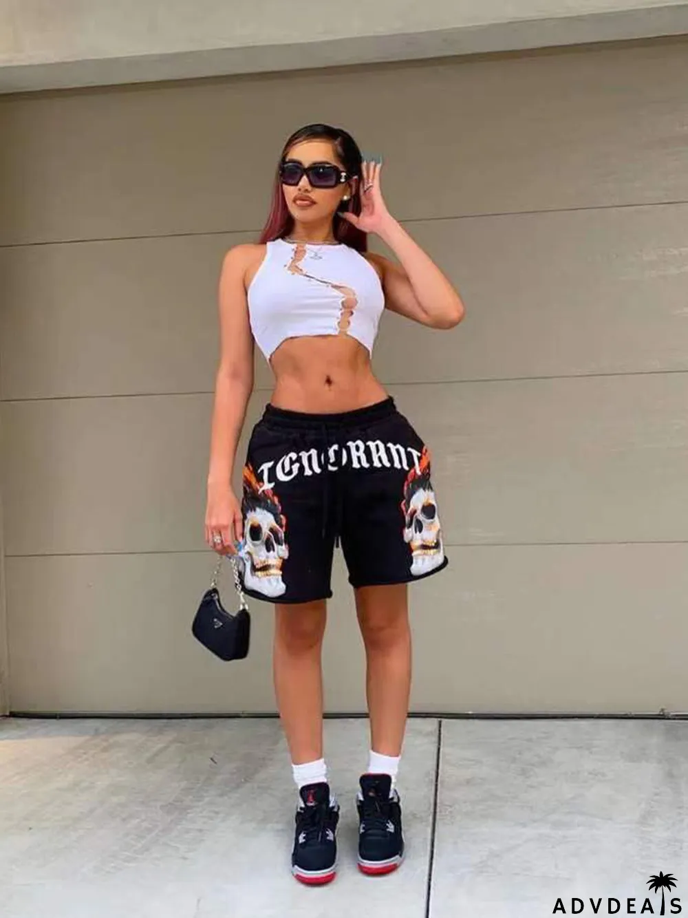 Summer Casual Print Drawstrings Jogger Shorts