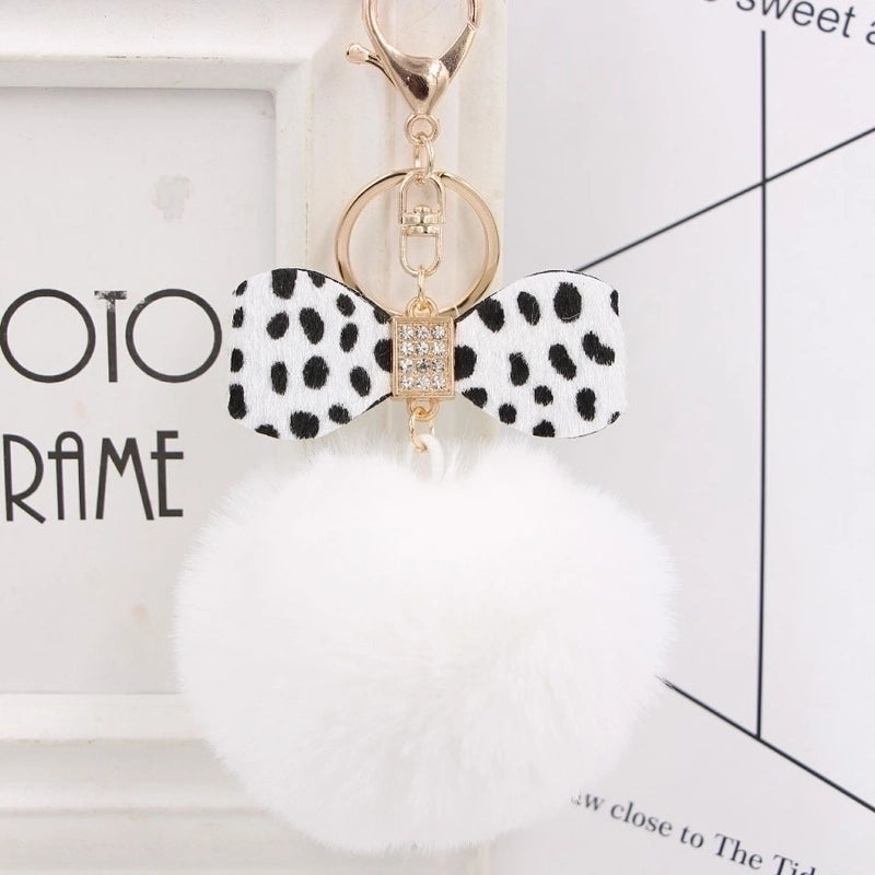1 Piece Fashion Bow Knot Leopard Pu Leather Women’s Bag Pendant Keychain