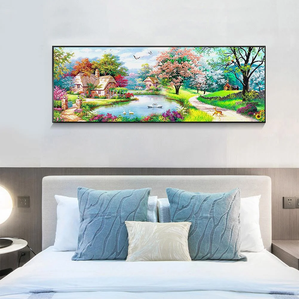 Diamond Painting - Full Round Drill - Beautiful Garden (100*50cm)