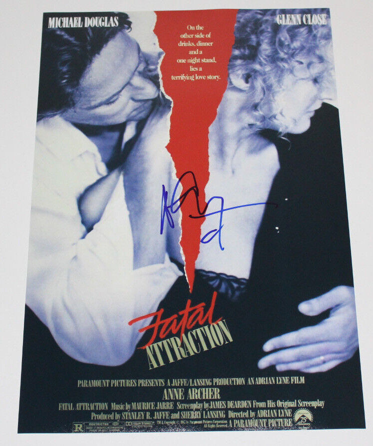 DIRECTOR ADRIAN LYNE SIGNED 'FATAL ATTRACTION' 12X18 MOVIE POSTER Photo Poster painting w/COA