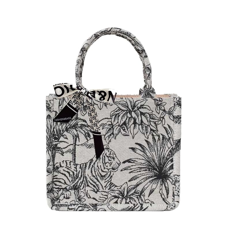2022 Women Shoulder Bag Luxury Designer Handbag Fashion Girls Jacquard Embroidery Female Shopper Canvas Brand Designer Tote Bags