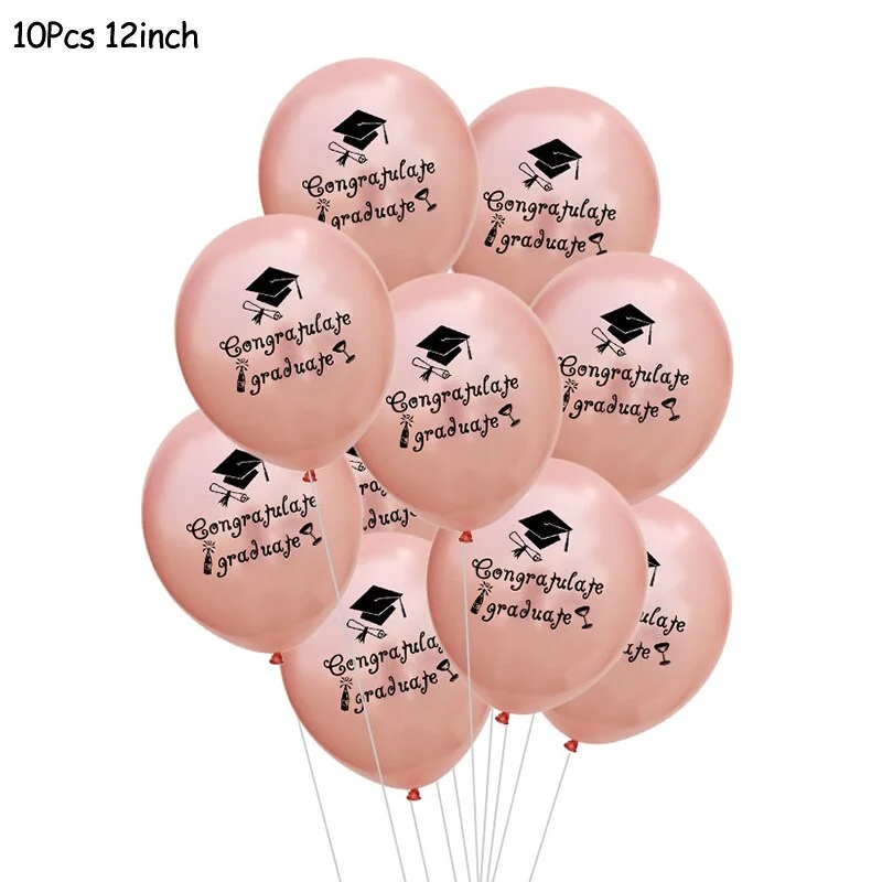 1Set Gold Black Graduation Balloons Latex Confetti Balloon Graduation Party Decorations 2021 Congratulation Ceremony Supplies