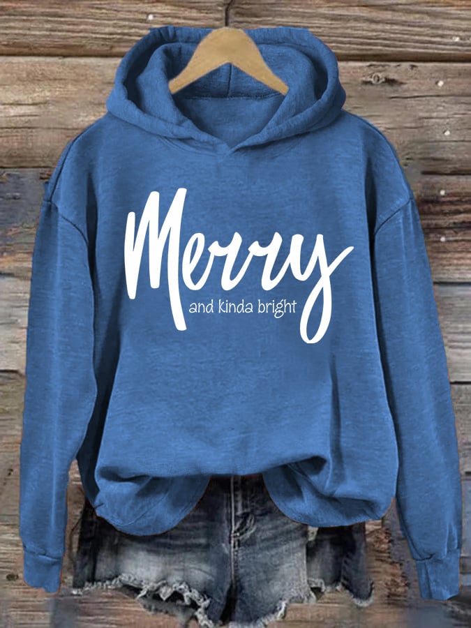 Women's Christmas Merry and kinda bright hoodie
