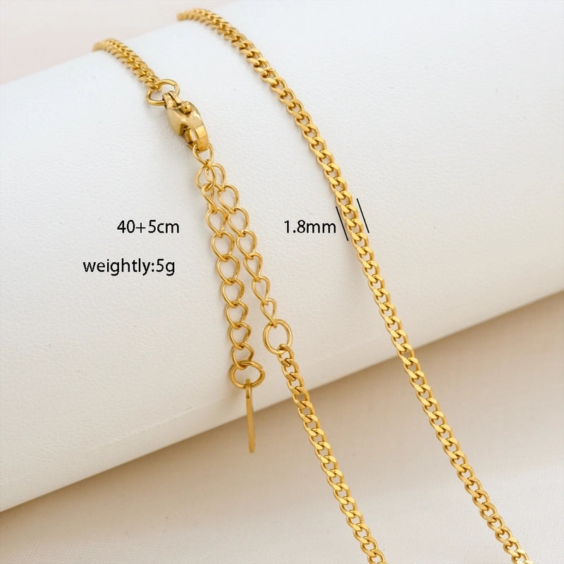 Basic Minimalist Solid Color 304 Stainless Steel 18K Gold Plated Necklace