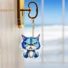6 PCS Double Sided Special Shape Diamond Painting Keychain (Fierce Cute Cat)