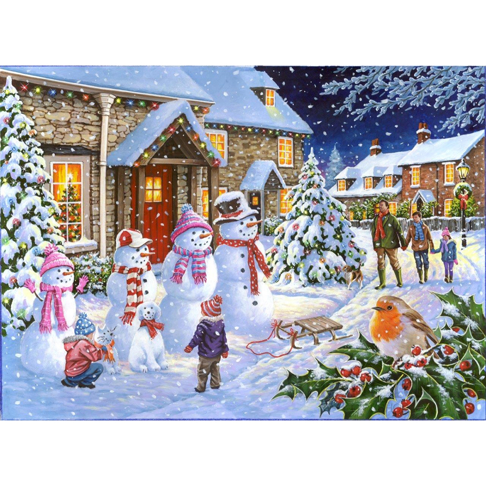 

Snowman - Round Drill Diamond Painting - 40*30CM, 501 Original