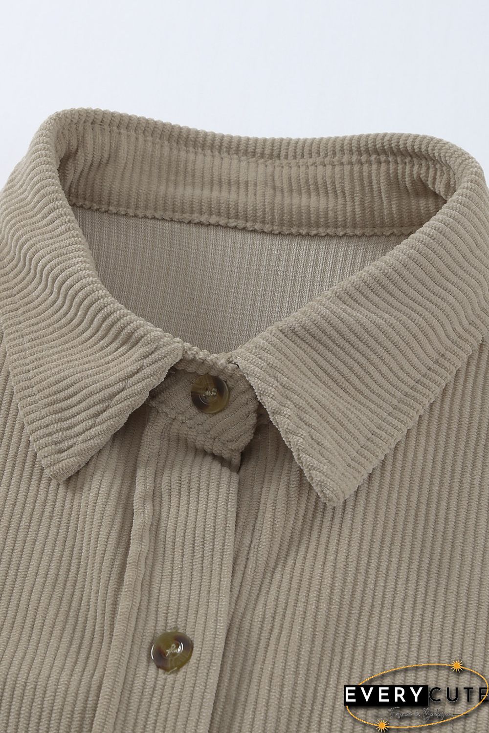 Khaki Corduroy Button Pocket Shirt