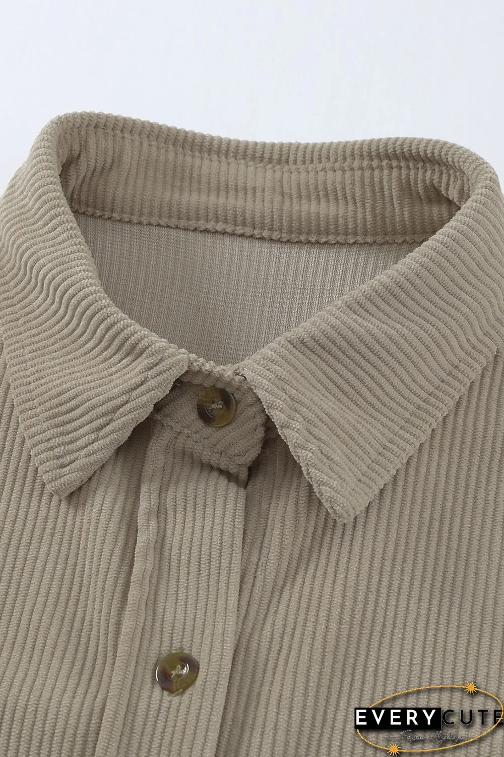 Khaki Corduroy Button Pocket Shirt