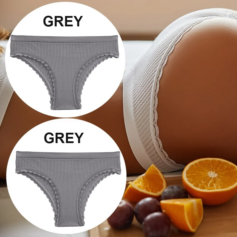 FINETOO 2PCS/Set Women Lace Seamless Sexy Panties 6 Solid Color Brazilian Panty Girl Briefs Lingerie Underpant M-2XL Underwear