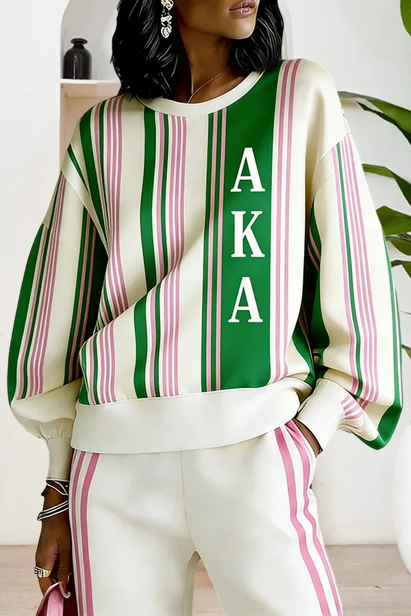 Alpha Kappa Alpha Sorority Gradient Striped Sweatshirt