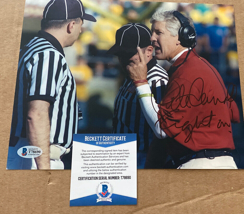 PETE CARROLL SIGNED USC TROJANS 8X10 Photo Poster painting BECKETT CERTIFIED