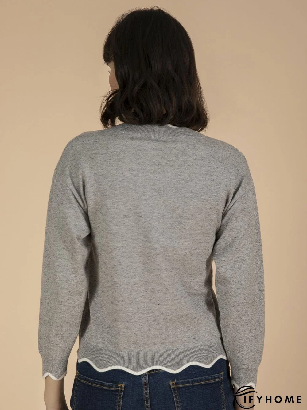 Blue Shift V Neck Casual Sweater | IFYHOME