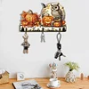 (US Only)Halloween Pumpkin Owl Wood 2D/Flat DIY Diamond Painting Hooks Home Decor Craft