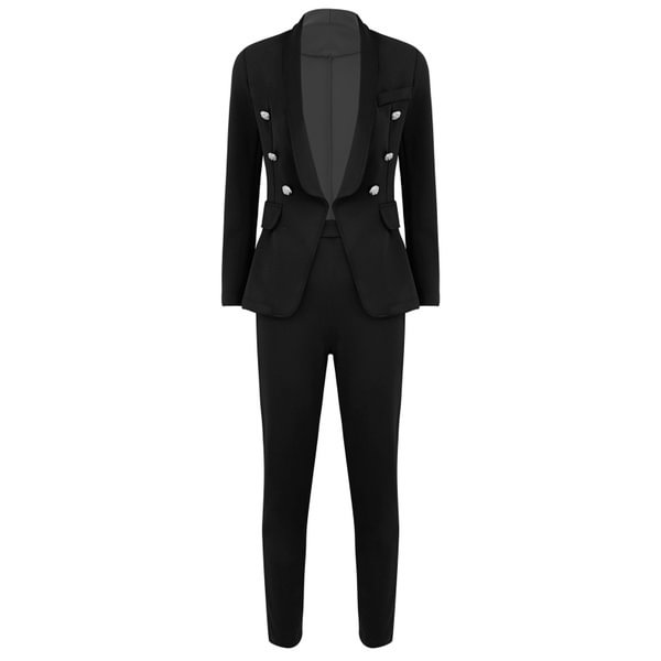 Women's 2Pcs Outfit Long Sleeve Blazer With Pants Casual Business Suit Sets - Shop Trendy Women's Fashion | TeeYours
